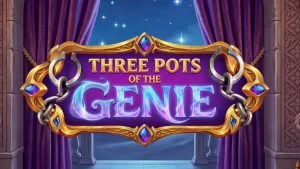 Tampilan visual slot Three Pots of the Genie dengan nuansa gurun dan lampu ajaib